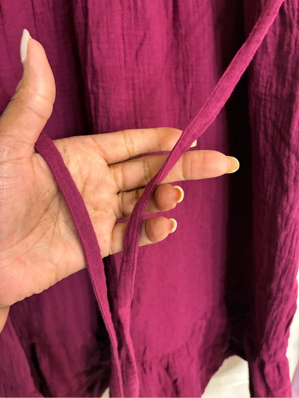 Pact Organic Cotton V-Neck Short Sleeve Tiered Midi Dress — Plum - Picture 5 of 7